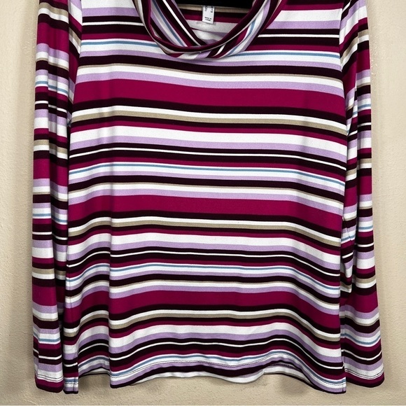 SMALL SPORT SAVVVY STRIPED PRINT SWEATER LONG SLEEVE STRETCH Y2K ERA - Picture 2 of 11